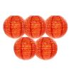 5 Pcs 8" Orange Chinese Style Paper Lantern Hollow-out Decorative Hanging Lanterns for Wedding Party Christmas