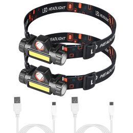 2 Packs Rechargeable Headlamp IPX4 Waterproof Headlight Flashlight