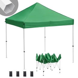 10X10ft EZ Pop Up Canopy Folding Gazebo/Green