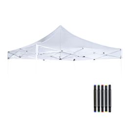 TRUE SIZE 10X10ft EZ Pop Up Canopy Folding Gazebo/White