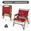 Patio Folding Camping Beach Chair with Solid Bamboo Frame