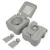 Outdoor Portable Toilet with Carry Bag 5.3 Gallon Waste Tank  Portable Removable Flush Toilet with Double Outlet