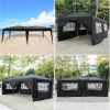 20''x10''(3 x 6m) Four Windows Practical Waterproof Folding Tent Black  XH