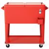 Outdoor Portable Rolling Party Cooler Cart Patio Mobile Ice Chests Beverage Icebox Beer Cola Cooler Trolley
