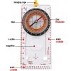 Portable Compass With Ruler Scale For Scout Hiking Camping Boating; Orienteering Map; Professional Magnifying Compass
