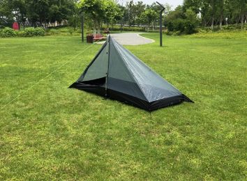 Ultra-Light 1-2 People Outdoor  Camping Tent (Color: Dark Green)