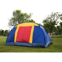 Bosonshop Outdoor 8 Person Camping Tent Easy Set Up Party Large Tent for Traveling Hiking With Portable Bag;  Blue (Color: Blue)
