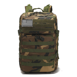 Military 3P Tactical 45L Backpack | Army 3 Day Assault Pack | Molle Bag Rucksack | Range Bag (Color: Camo)