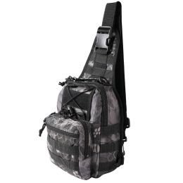 Men Outdoor Tactical Backpack (Color: Black Python)